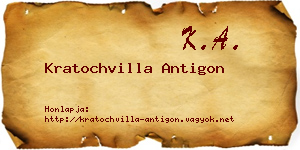 Kratochvilla Antigon névjegykártya